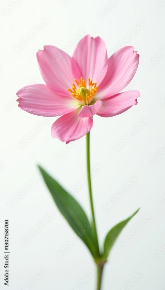 Obraz premium A delicate flower in focus on white background, isolated, details