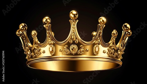 Golden Crown on Black Background