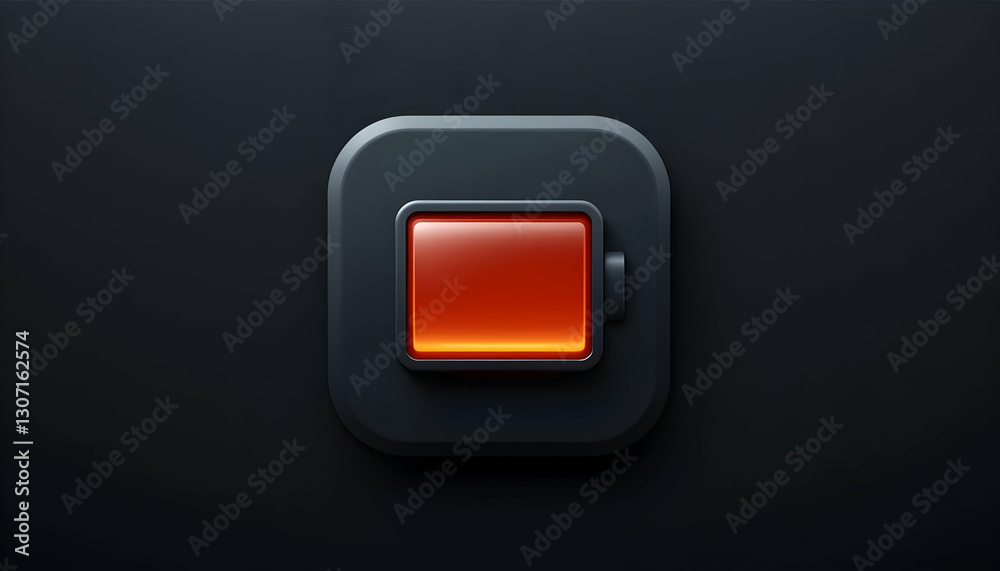 Battery Icon Displaying Low Charge on a Dark Surface Battery Icon Displaying Low Charge on a Dark Surface