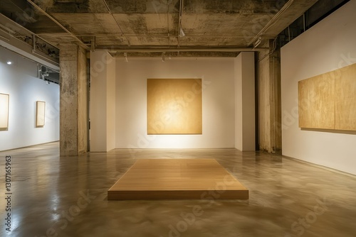 New gallery with empty banner. AI generated illustration. photo