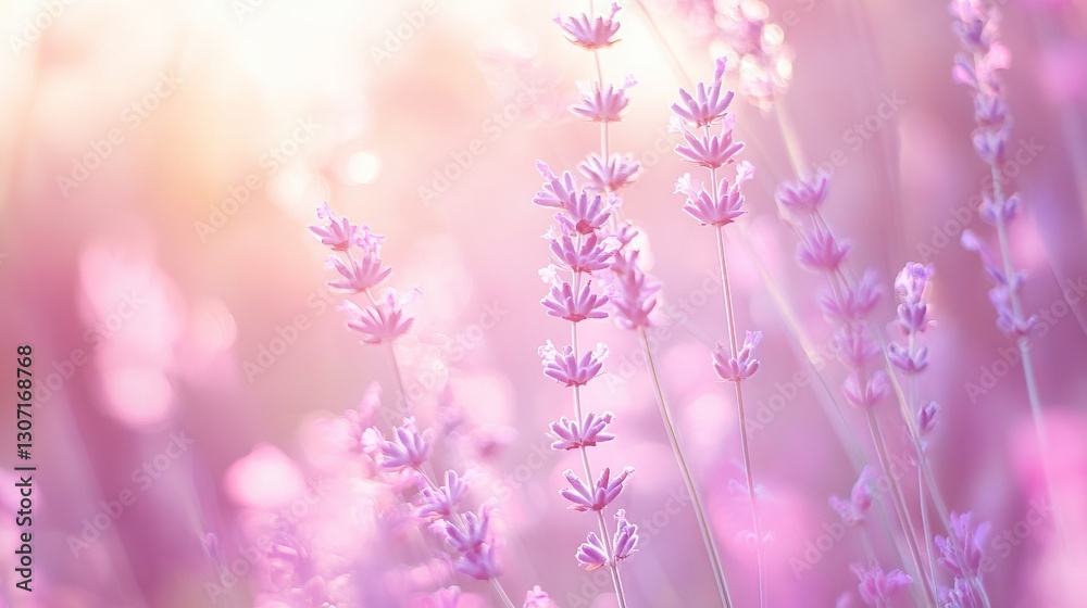 Naklejka premium Pastel pink and lavender gradient, softly glowing with blurred edges, evoking a calm and peaceful mood