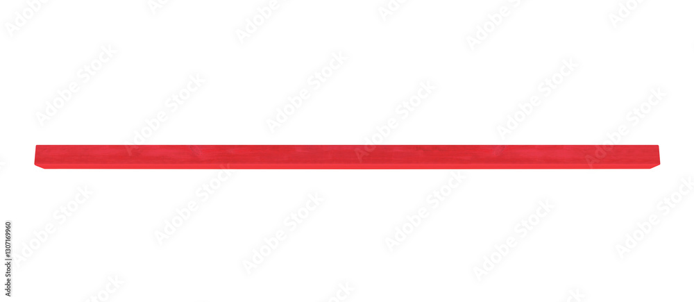 Square beam painted with red paint, horizontal bottom view. On isolated transparent background. Square beam painted with red paint, horizontal bottom view. On isolated transparent background.
