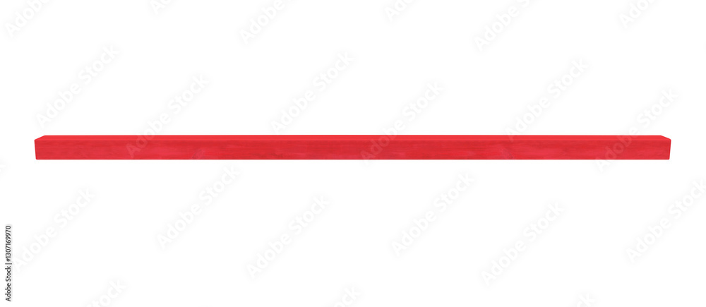 Square beam painted with red paint, horizontal top view. On isolated transparent background. Square beam painted with red paint, horizontal top view. On isolated transparent background.