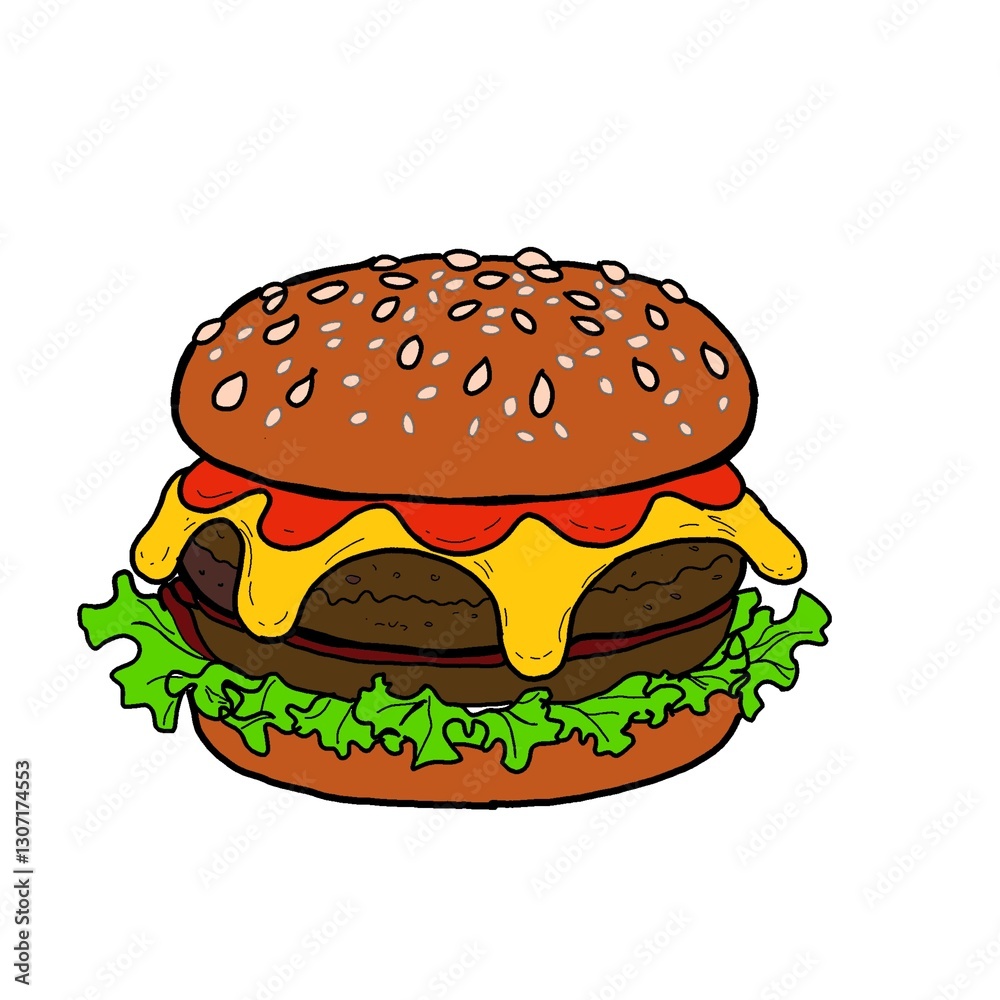hamburger isolated on white