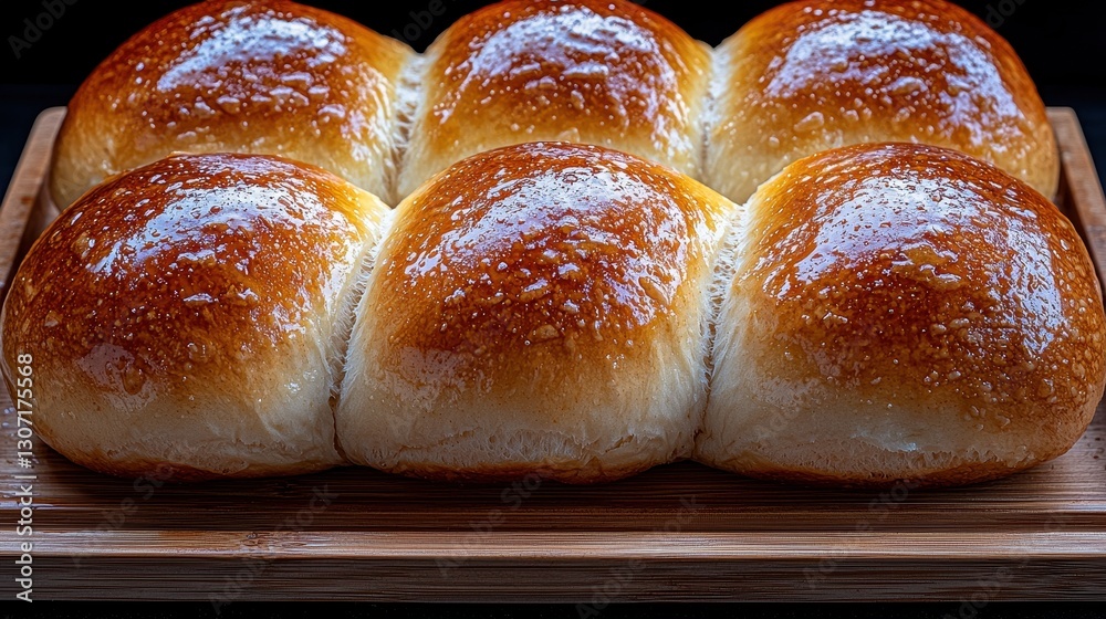 Homemade dinner rolls on wooden board Homemade dinner rolls on wooden board
