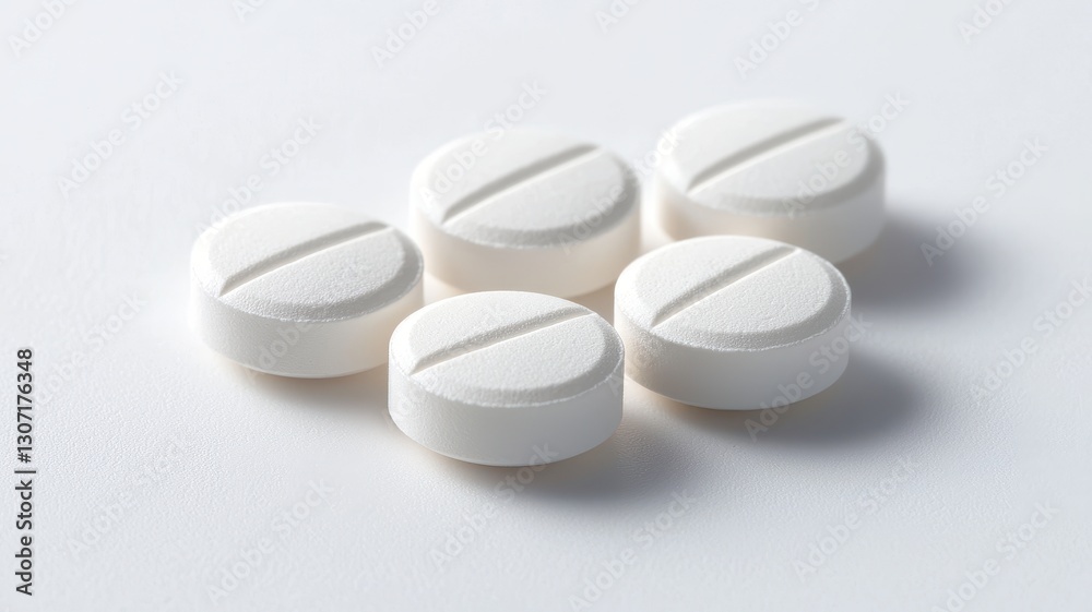 White pills arranged on a smooth surface, showcasing their clean and simple design. White pills arranged on a smooth surface, showcasing their clean and simple design.