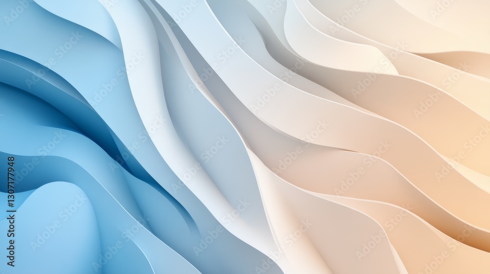 Obraz premium Soft abstract gradient with light beige and blue hues, gently blending, evoking a calm and peaceful aesthetic
