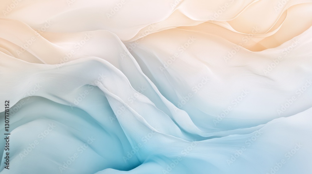 Obraz premium Soft abstract gradient with light beige and blue hues, gently blending, evoking a calm and peaceful aesthetic