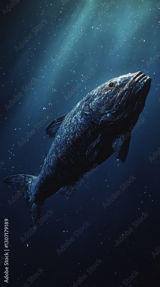 Fototapeta premium A rare coelacanth wallpaper for smartphone