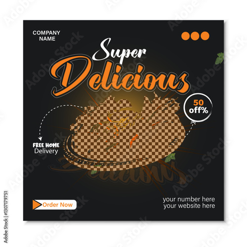 restaurant social media post design template