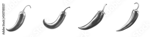 Vector illustration of various chili peppers showcasing their unique shapes and forms