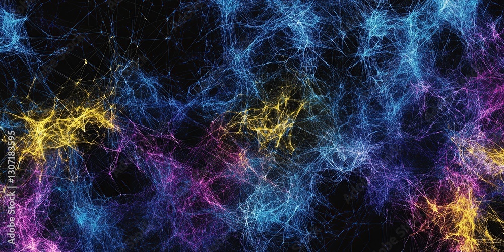 Abstract digital background with glowing polygonal mesh lines and connections, Abstract digital background with glowing polygonal mesh lines and connections,