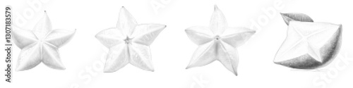 Starfruit Vector Illustration with Creative Dotted Design and Unique Shape Elements