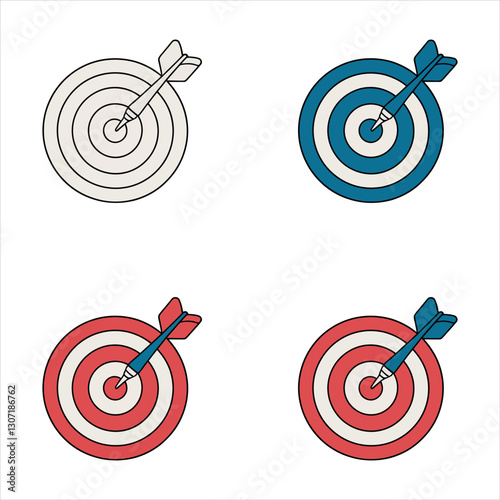 Target and Bullseye Icon. Precision, Goal Achievement, and Business Success Symbol.