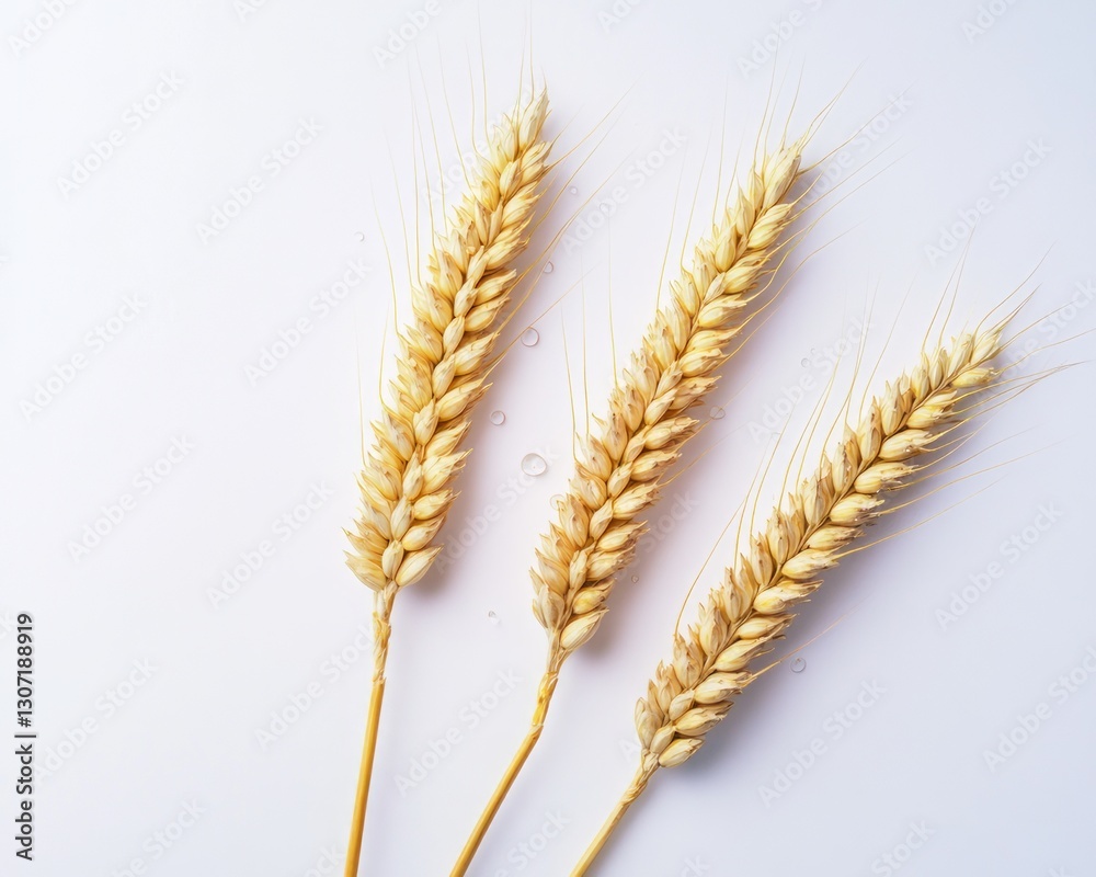 A close-up photograph of golden wheat ears covered in water droplets, highlighting texture and freshness against a light background. A close-up photograph of golden wheat ears covered in water droplets, highlighting texture and freshness against a light background.