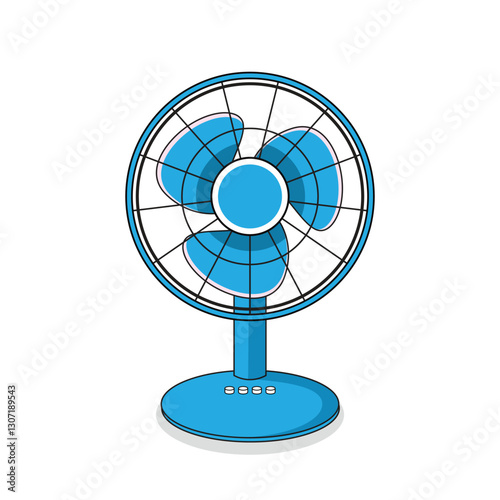 minimalist electric fan kipas angin vector illustration