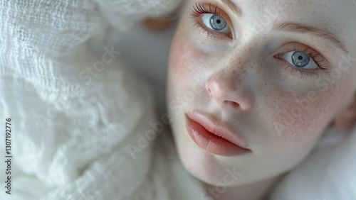 Realistic Portrait of a Flawed Yet Beautiful Woman: Natural White Skin, Unedited Phone Photography for Authentic Beauty Campaigns