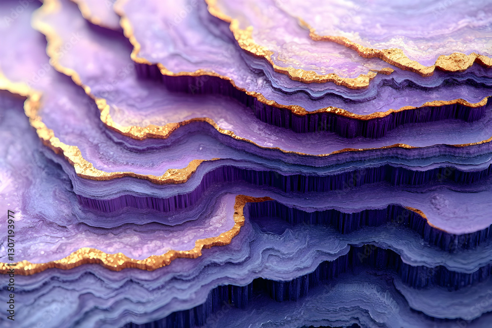 Abstract Layered Pattern With Purple And Gold Abstract Layered Pattern With Purple And Gold