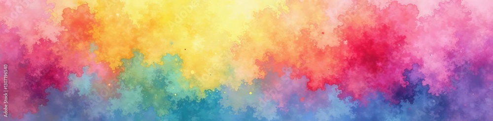 Fototapeta premium Watercolor rainbow wash, blurred edges, rich hues , blend, background, wash