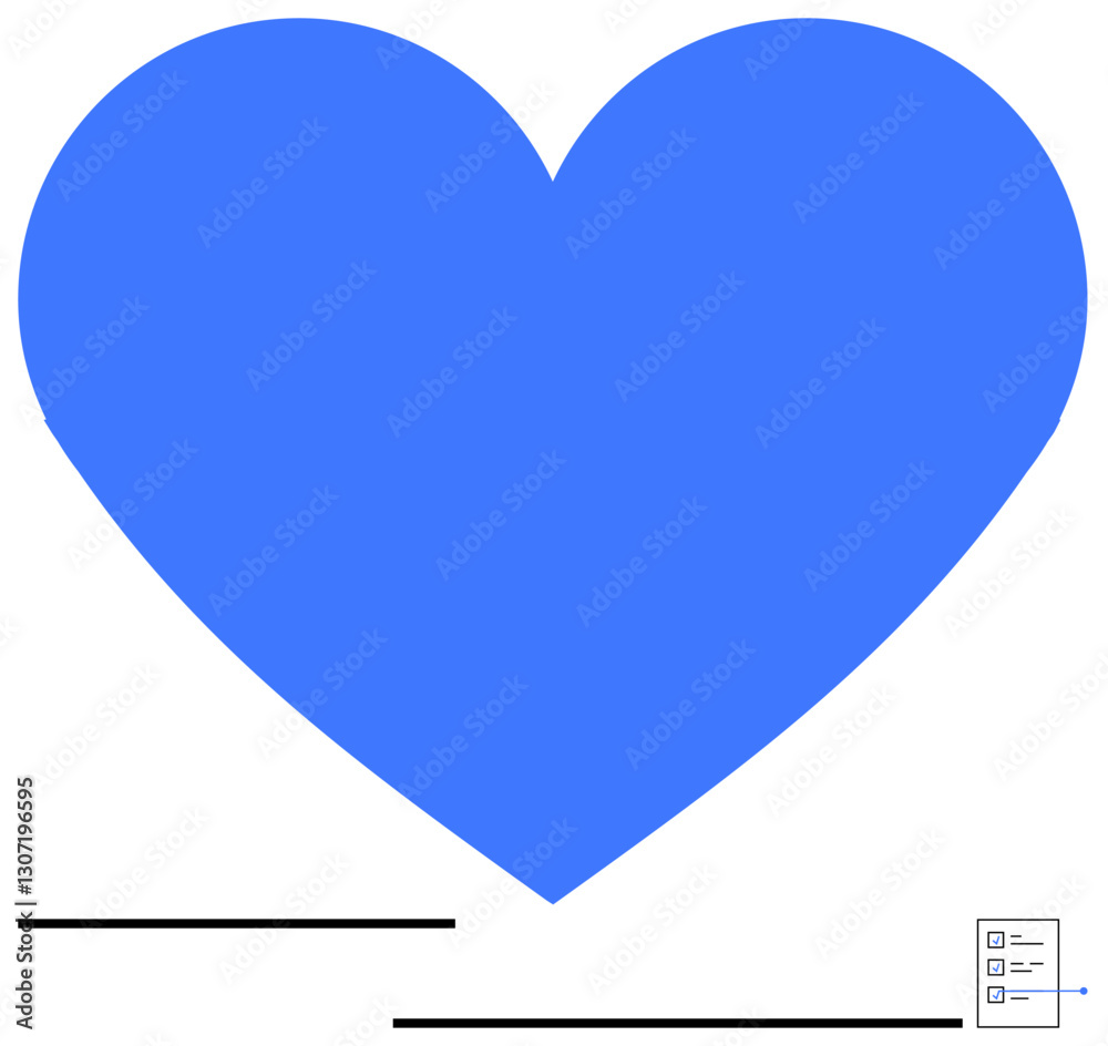 Large blue heart in the center with minimalist elements, evoking calm, care, or online interaction. Ideal for health, charity, kindness, relationships connection emotion empathy. Flat simple Large blue heart in the center with minimalist elements, evoking calm, care, or online interaction. Ideal for health, charity, kindness, relationships connection emotion empathy. Flat simple