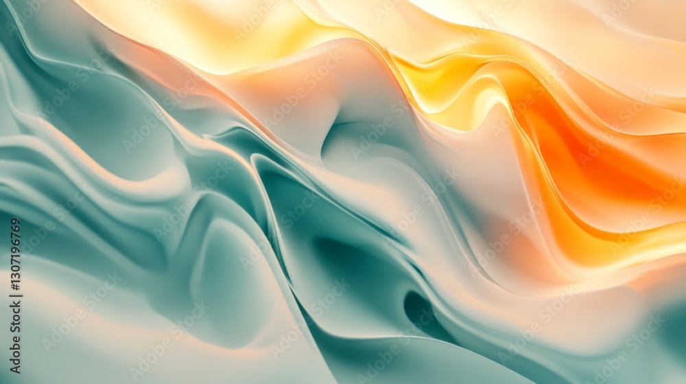 Obraz premium Teal and orange gradient with smooth transitions, softly glowing and blending, evoking energy and modernity