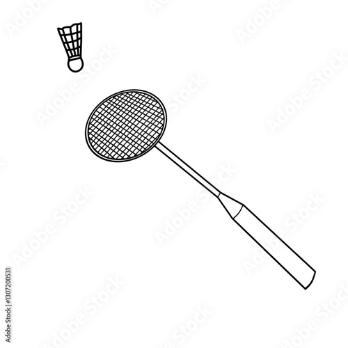 badminton racket and shuttlecock