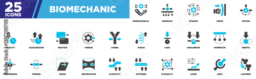 Biomechanic Iconset Glyph Blue Grey
