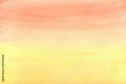 Realistic yellow-orange watercolor panoramic texture on a white background - Vector illustration