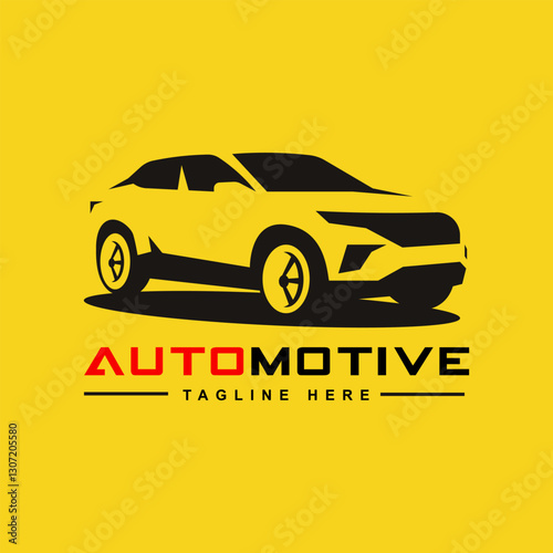 Car logo isolated yellow background