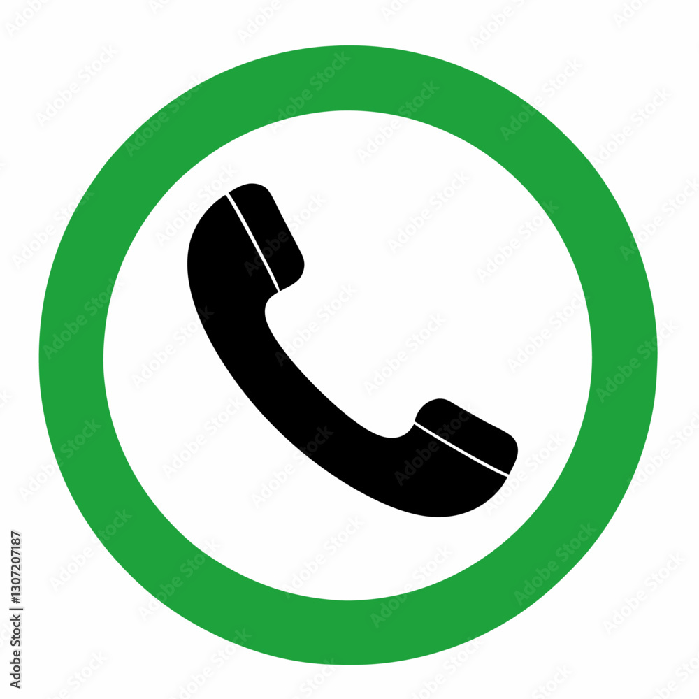 Phone Circle Black And Green vector  illustration