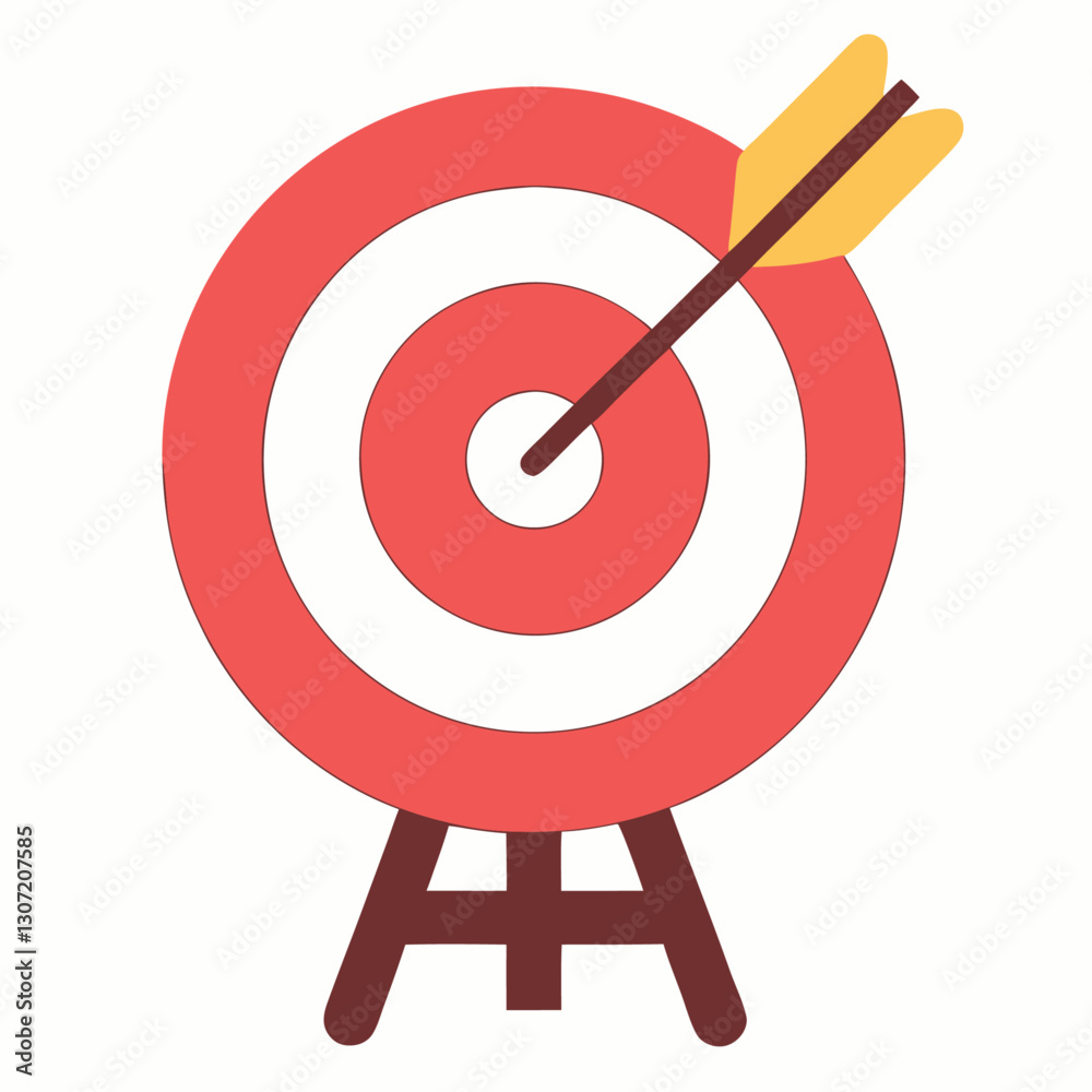 Target Goal With Arrow Flat Style vector illustration Target Goal With Arrow Flat Style vector illustration