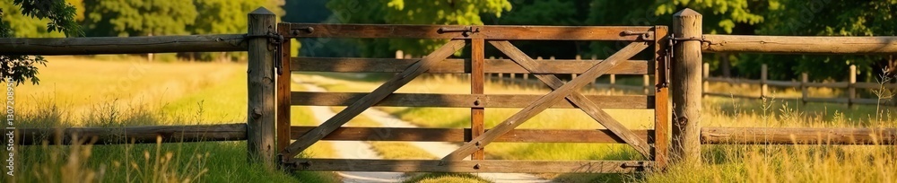 Vertical metal stiles and diagonal rails meet at a cedar hinge post, rustic gates, cedar posts, ranch fences Vertical metal stiles and diagonal rails meet at a cedar hinge post, rustic gates, cedar posts, ranch fences