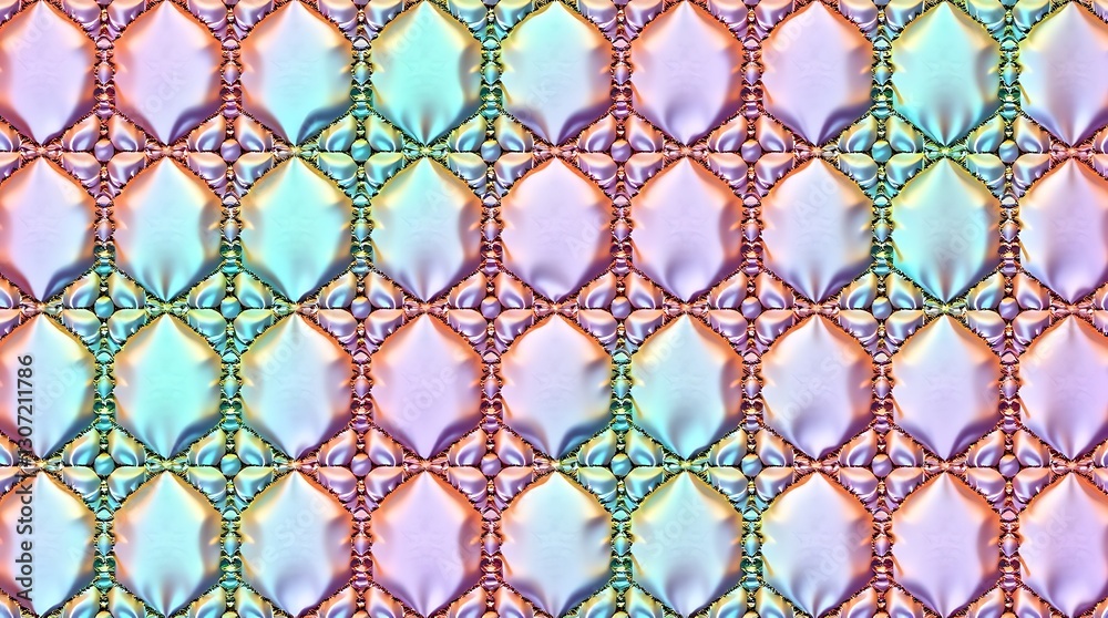 Naklejka premium Quilted Pattern: An abstract, multi-colored quilted pattern with a mesmerizing effect, with a seamless design.