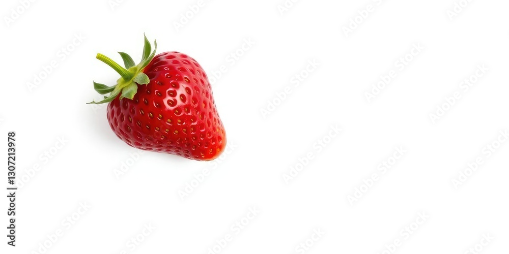 A single, ripe strawberry isolated on a pure white background, delicious, white background A single, ripe strawberry isolated on a pure white background, delicious, white background