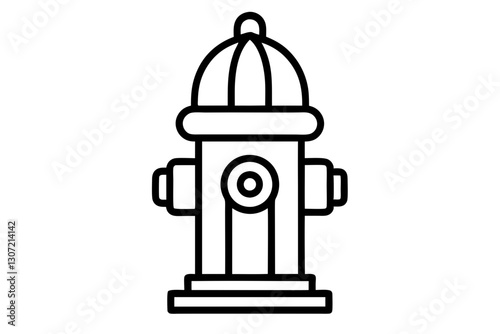 Stylized Fire Hydrant Icon - Line Art Vector for Public Safety Design

