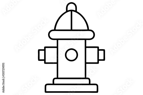 Stylized Fire Hydrant Icon - Line Art Vector for Public Safety Design

