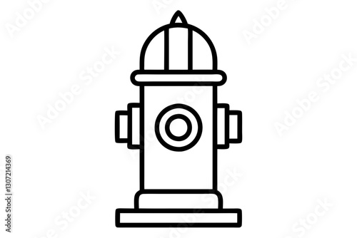 Stylized Fire Hydrant Icon - Line Art Vector for Public Safety Design

