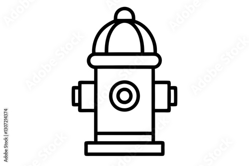 Stylized Fire Hydrant Icon - Line Art Vector for Public Safety Design


