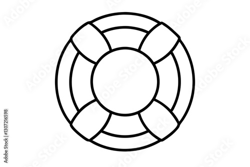 Vector Line Art of Lifebuoy Icon – Minimal Maritime Safety Symbol

