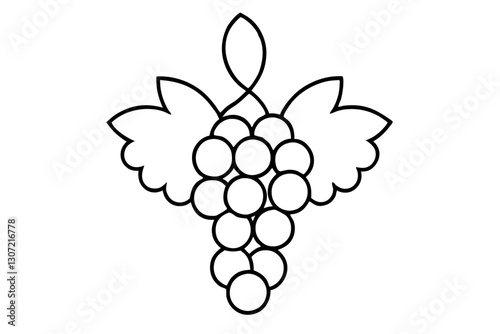 Vintage Grapes Line Art Vector for Wine Labels and Vineyard Design

