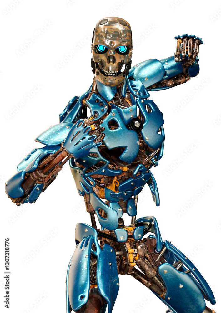 Fototapeta premium 3D Rendering Male Robot on White