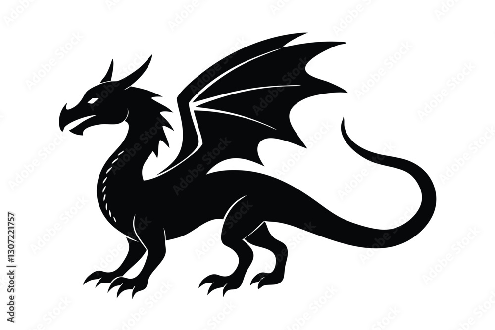 Black dragon vector. Black dragon vector.