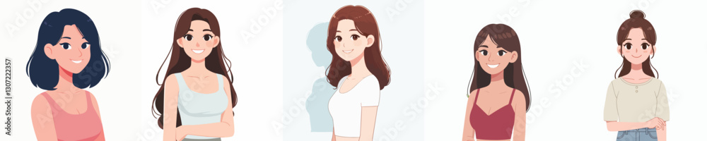 Vector set of young womenfemale, young, woman, girl, vector, set, person, character, cartoon, illustration, people, isolated, happy, adult, flat, collection, gesture, emotion, business, face, design, Vector set of young womenfemale, young, woman, girl, vector, set, person, character, cartoon, illustration, people, isolated, happy, adult, flat, collection, gesture, emotion, business, face, design,