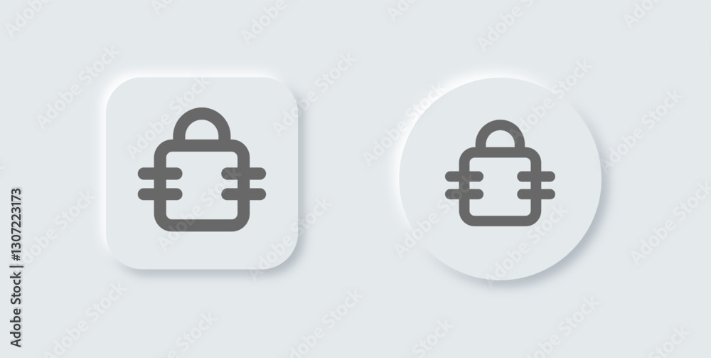 Cyber line icon in neomorphic design style. Privacy signs vector illustration. Cyber line icon in neomorphic design style. Privacy signs vector illustration.