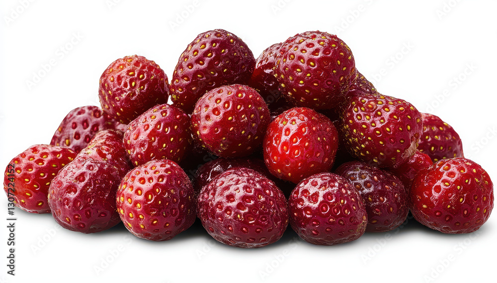 Pile of Fresh Ripe Red Strawberries on White Background Pile of Fresh Ripe Red Strawberries on White Background