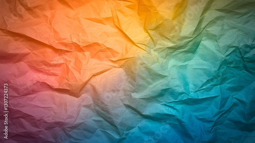 Wallpaper Mural Colorful Crumpled Paper Background in Orange, Yellow, Green, and Blue Tones for Creative Design Projects and Textures Torontodigital.ca
