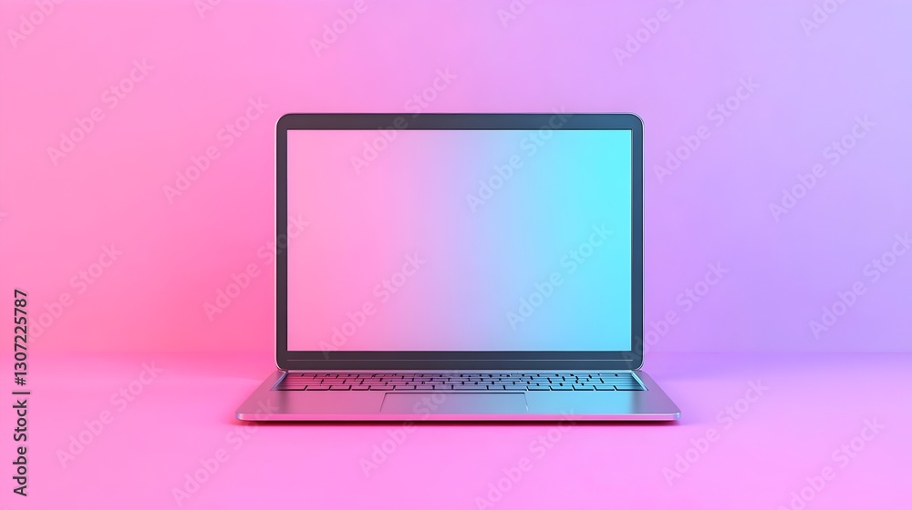 A modern workspace featuring a laptop with a blank screen on a desk, representing productivity, technology, workplace technology, remote work, digital productivity and modern office environments. A modern workspace featuring a laptop with a blank screen on a desk, representing productivity, technology, workplace technology, remote work, digital productivity and modern office environments.