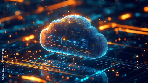A digital cloud representing modern cloud based computing
