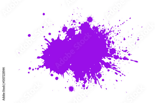 Vector icon illustration of a purple paint splash for creative design and artistic projects