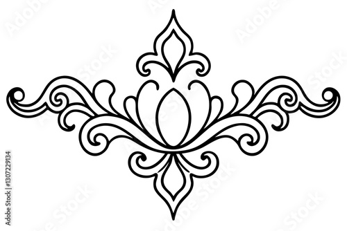 Gold Ornamental Baroque Element – Elegant Vector for Wedding and Luxury Design

